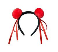 Charming Party Accessoire de fête pour adulte Bandeau en peluche Oreille pour bandeau confortable avec décoration de ruban Parfait Vacances Cosplay Filles Coiffe Accessoire de costume Rouge