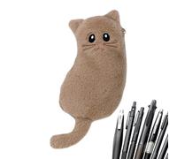 Charming Pencil Case - Plush Cat for Stationery Storage | Polyester Material with Soft Texture, Large Pen Pouch for Teen Girls Boys, College Office Travel Crayon Organizer, Classroom Study Companion