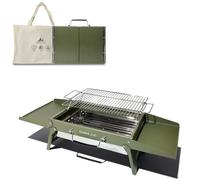 Charmline 39 x 27cm Barbecue Portable, Gril à Charbon Compact Pour L'extérieur, Gril à Barbecue Pour le Camping, Les Pique-Niques, Les Jardins et Les Fêtes de Plage, Vert