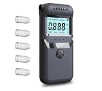CHARMNAIL Éthylotest Électronique Homologué NF, Alcootest Professionnel Haute Précision avec 5 Embouts, Éthylotest Numérique Portable LCD pour Usage Domicile et Fête, Détecteur d'alcool