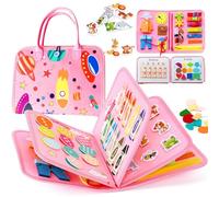CHARMNAIL Montessori Jouet, Set Busy Board/Quiet Book, INCL. Sac de Voyage Gratuit & Livre Montessori, pour Enfants dès 3 Ans, Parfait pour Les Voyages