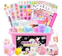 Charmofun 100 Pièces Nano Tape Bubbles Kit avec 5 Bandes Nano Tape, Ballon à Bulles et Autocollants, Matériel de Bricolage DIY pour Enfants, Cadeau de Fête Cadeau d'Anniversaire (Réutilisable)