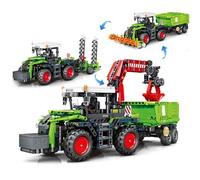 Charmofun 3 en 1 Technic Tracteur Moissonneuse, 1481 pièces Technik Tracteur, Jouets de Construction Tracteur pour Enfants Dès 12 Ans, Véhicule Agricole Cadeau pour Garçons et Filles
