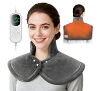 Charmofun Coussin Chauffant Cervicales Électrique, Tour de Cou Chauffant Cervicales avec 5 Niveaux de Température et Arrêt Automatique 0,5-2 h, Chauffe pour Épaules et Nuque, Idéal pour les Parents