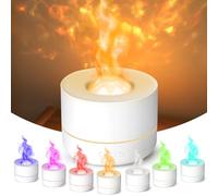 Charmofun Diffuseur Huiles Essentielles, Diffuseur Parfum Maison avec Projection LED 7 Couleurs, Lampe Diffuseur sans Fil pour Chambre Salon Bureau (Blanc)