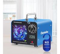 Charmofun Générateur d'Ozone Domestique 60000 mg/h, Machine à Ozone avec Affichage de la Température et de l'Humidité, Générateur d'Ozone Purificateur d'Air pour Cuisine, Voitures, Fumée (Bleu)