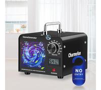 Charmofun Générateur d'Ozone Domestique 60000 mg/h, Machine à Ozone avec Affichage de la Température et de l'Humidité, Générateur d'Ozone Purificateur d'Air pour Cuisine, Voitures, Fumée (Noir)