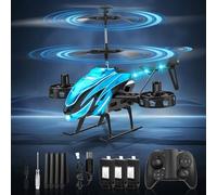 Charmofun Helicoptere Telecommande, 2.4G Hélicoptère RC avec 7 Lumières, 3 Batteries, 33 Minutes Vol, 4,5 Canaux Hélicoptère Télécommandé avec Gyro, Avion RC Cadeau pour Enfants 6+ Ans (Bleu)