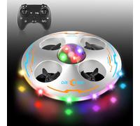 Charmofun Mini Drone pour Enfants, Drone Enfant pour Débutants UFO 360°, Quadricoptère Hélicoptère RC avec Lumières LED, Mode Sans Tête, 3 Batteries, Jouet Cadeau pour Garçons et Filles (Blanc)