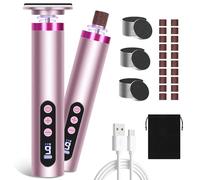 Charmofun Rapeuse Pieds Électrique Puissante, 2 en 1 Rechargeable RâPe Electrique Pieds, 9 Vitesses Réglables Ponceuse Pieds Electrique avec Affichage pour Pieds Pedicure (Rose champagne)