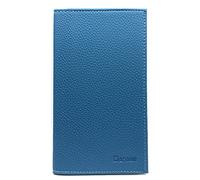 Charmoni - Etui Porte chéquier Talon en Haut - 2 emplacements Porte Carte crédit - pièce d'identité - Cuir Vachette - 11 cm X 19 cm (Bleu Jeans)