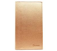 Charmoni - Etui Porte chéquier Talon en Haut - 2 emplacements Porte Carte crédit - pièce d'identité - Cuir Vachette - 11 cm X 19 cm (Rose Gold)