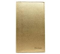 Charmoni - Etui Porte chéquier Talon en Haut - 2 emplacements Porte Carte crédit - pièce d'identité - Cuir Vachette - 11 cm X 19 cm (doré)