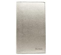 Charmoni - Etui Porte chéquier Talon en Haut - 2 emplacements Porte Carte crédit - pièce d'identité - Cuir Vachette - 11 cm X 19 cm (argenté)