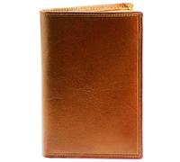 Charmoni - Max - Grand Portefeuille - Portefeuille Homme - Anti piratage Protection RFID Blocage - 4 Volets - Cuir Vachette - 22 Carte Bleu - Rangement complèt (Cuir Vache Collet, Gold)