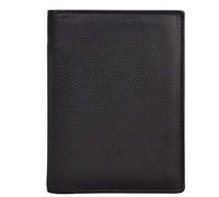 Charmoni - Max - Grand Portefeuille - Portefeuille Homme - Anti piratage Protection RFID Blocage - 4 Volets - Cuir Vachette - 22 Carte Bleu - Rangement complèt (Cuir Vache Pleine Fleur, Noir)