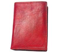 Charmoni - Max - Grand Portefeuille - Portefeuille Homme - Anti piratage Protection RFID Blocage - 4 Volets - Cuir Vachette - 22 Carte Bleu - Rangement complèt (Cuir Vache Collet, Rouge)