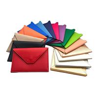 Charmoni - Porte Papiers Voiture - Forme Enveloppe - Pochette Permis De Conduire Carte Grise Assurance Carte d'identité - Cuir - 15x11cm - Femme Homme (Cuir, Silver)