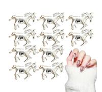 Charms 3D pour Ongles,10 Pièces Forme Cheval Métallique 3D Accessoire Beauté | Décorations et Joyaux pour Ongles | Pour Filles Ado Mères Salon Maison Fête Cadeau