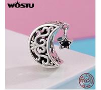 Charms 925/1000 Argent Sterling Ajouré Lune et Étoiles Bonsoir Perles de Charme idéal Pour Pandora Bracelet Bijoux DIY Cadeau