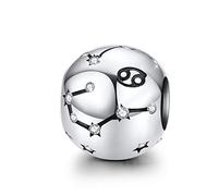 Charms cancer en argent Sterling 12 constellations signe astrologique zodiaque perles Charmes fit Bracelet Pandora