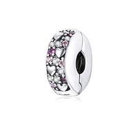 Charms Coeur Argent Clip Love Charm Stopper Charm Compatible avec les Bracelets Pandora Collier