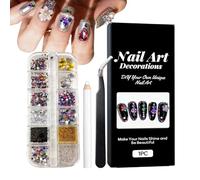 Charms D'ongles 3D - Outils De Manucure Colorés 3D | Pierres Précieuses Et Strass Pour Ongles, Pour Filles, Femmes, Adolescentes, Mères, Salon De Pratique, Fête À Domicile, Vacances, Hiver, É