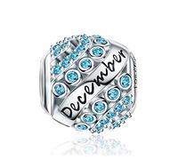 Charms Naissance pour Bracelet - Breloques Ajourés de Perles en Argent Sterling 925, Charms Joyeux Anniversaire pour Bracelet et Collier Fête des mères FQ0004