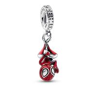 Charms - PANDORA - HANGING SPIDER-MAN DANGLE - Argent 925° - Gris et rouge - Mixte