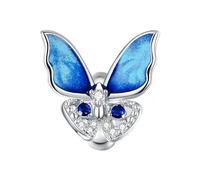 Charms Papillon 925 Argent Sterling Dragonfly Émail Zircon Perles Bricolage Bracelet Pendentif Bijoux