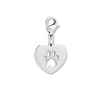 Charms pendentif patte avec fermoir mousqueton | Pendentif de collier argenté en acier inoxydable 316L | Charm pour bracelet à breloques en argent | Résistant à l’eau & hypoallergénique