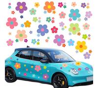 CharmVolax 63PCS Autocollants de Voiture Mignonne Marguerite Autocollant Mural Floral Y2k Décor d'Autocollants de Fleurs en Vinyle pour les Bagages d'ordinateur portable de Voiture de Mur de Fenêtres