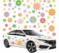 CharmVolax 83PCS Autocollants de Voiture Boho Daisy Autocollant Mural Floral Coloré Y2k Vinyle Fleur Autocollants Décor pour Fenêtres de Voiture Mur Ordinateur Portable Décorations de Bagages
