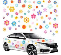 CharmVolax 86 PCS Élégantes Fleurs Autocollant de Voiture Autocollant Mural Floral Coloré Y2k Vinyle Fleur Autocollants Décor pour Fenêtres de Voiture Mur Ordinateur Portable Décorations de Bagages