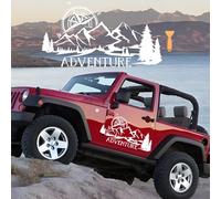 CharmVolax Décalcomanies de Voiture Boussole Forêt de Montagne, Autocollants de Fenêtre Latérale de Capot de Voiture de Décalque Automatique de Vinyle pour le Camion de Jeep de SUV, Blanc