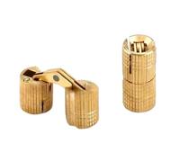 CharnièRe à Barillet Charnières de porte en laiton et cuivre, 3 pièces, 8-18mm, cylindrique, cachée, Invisible, for meuble, quincaillerie BoîTe à Bijoux(8mm)