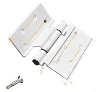 Charnière à battant de type 50 en alliage d'aluminium, plaques de 3 mm d'épaisseur, ouverture complète à 180 degrés, compatible avec cadres rainurés et plats, pour Outswing Win (style C, blanc)