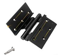 Charnière à battant de type 50 en alliage d'aluminium, plaques de 3 mm d'épaisseur, ouverture complète à 180 degrés, pour sortie, compatible avec rainurée et (style C, noir)