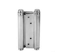 Charnière à double ressort en acier inoxydable avec ouverture bidirectionnelle et fermeture automatique pour portes et portes à barres, force de roulement réglable pour différents types de portes