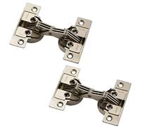 Charnière à onglet Gedotec Charnière de meuble 3D à visser - GS 45 | 2 pièces - charnière de porte pour onglet 45° | Angle d'ouverture 135 ° | Acier nickelé | Charnière à rabat pour portes d'armoires