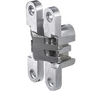 Charnière à percer Gedotec aspect acier inoxydable | 1 pièce - charnière en bois en métal | VICI | Charnière à percer nickelée brossée 12 x 59 mm | Charnière de porte à visser avec un angle