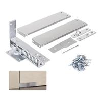 Charnière à ressort à double action, avec plaques de recouvrement, charnière pivot à ressort en acier inoxydable pour porte en bois, quincaillerie à fermeture automatique avec axe télescopique