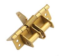 Charnière à ressort pour portes automatiques, charnière de porte multifonctionnelle à fermeture automatique, robuste pour porte moustiquaire, portail, clôture réglable (doré)