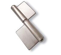 Charnière à souder en acier inoxydable avec boulons fixes - Modèle : gauche - 2 pièces (120 mm, 1 pièce)