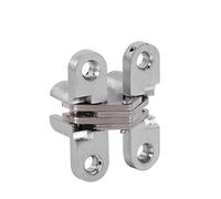 Charnière cachée, charnière invisible à 180 degrés, charnières cachées croisées de porte pliante en alliage de zinc, charnières cachées croisées cachées pour la boîte en bois(43.7mm)