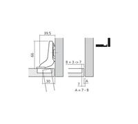 Charnière 110° clip top Blumotion gauche coudé Inserta - BLUM - CHA71B379 Noir