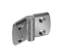 Charnière combinée en aluminium 40,45, non démontable, dimensions A1/A2 22,5/25,0 mm, aluminium moulé sous pression, nickelé mat et chromé