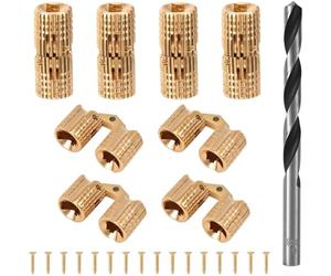 Charnière cylindrique en laiton dissimulé de 8 mm pour tondeuse à gazon, avec foret, ouverture à 180 degrés, acier inoxydable 201 plaqué or