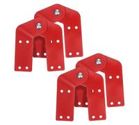 Charnière D’échelle Pliante en Métal Renforcé Rouge 4 Pièces | Support Robuste, Structure Articulée Démontable, Compatible Marches et Tirants, Entretien Domestique