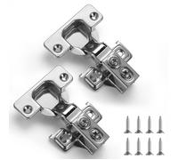 Charnière d'armoire - AIMOONSA - Pack 2 - Inox - Soft-Close - À encastrer